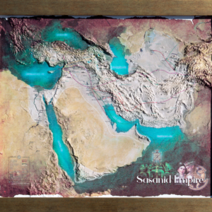 Sassanid Empire 3D relief wall map